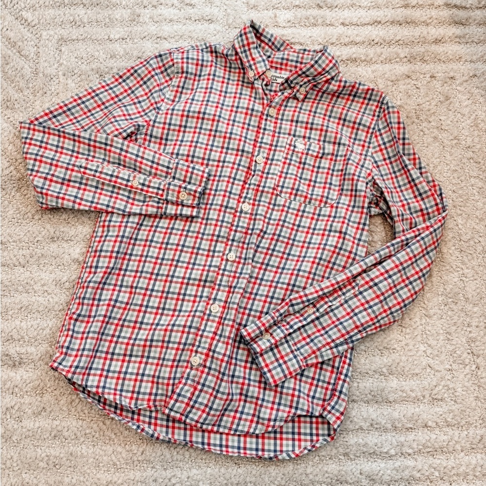 Abercrombie kids Boys Plaid Cotton Button Down Size -13/14
